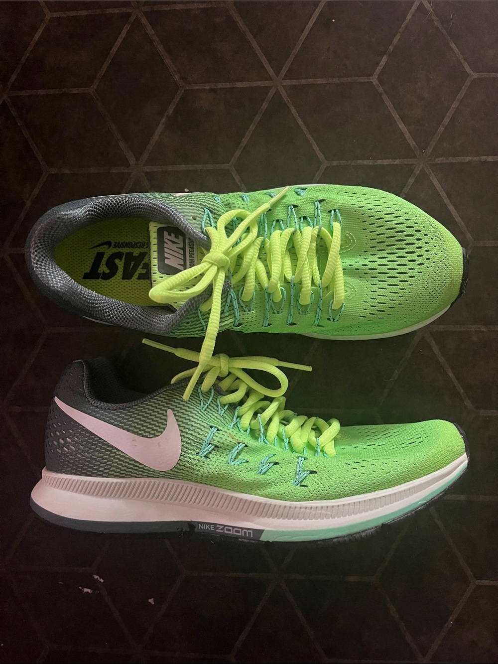 Nike Women’s Running Sneakers in Bright Lime with White Swoosh